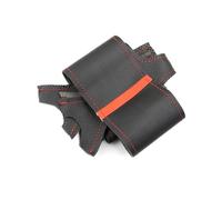 para Megane 2 2003 2004 2005 2006 2007 2008 para Kangoo 2008 para Scenic 2 2003-2009 Cubierta Volante Coche Embellecedor Cuero Negro con Viaje Rojo Funda Antideslizante Volante