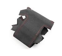 para Megane 2 2003 2004 2005 2006-2008 para Kangoo 2008 para Scenic 2 2003-2009 Cubierta Cuero Perforado Gamuza Embellecedor Interior Volante Coche Funda Antideslizante Volante(Black-Red Line)