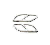 Para Mercedes Para Benz CLA clase C118 W118 CLA180 CLA200 2020+ 2 unids/set Para escape negro/plateado para accesorios de cubierta puntas tubo Puntas de escape(Prata)