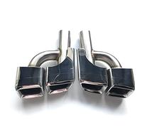 Para Mercedes Para Benz E63 W212 W204 2 Unids/set Tubo De Escape De Coche De Acero Inoxidable Punta De Escape Silenciador Punta De Escape(H TYPE Silver)