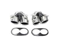 Para Mercedes Para Benz GLB180 GLB200 GLB220 GLB A35 Tubo Escape Trasero Acero Inoxidable Con Silenciador Cuatro Salidas(Plata)