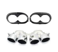 Para Mercedes Para Benz W177 A35 C118 CLA35 X247 GLB35 A45S Reacondicionamiento 2020+ Punta Escape Parachoques Trasero Puntas Escape Tubo(Silver Set)