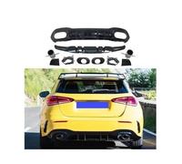 para Mercedes W177 Clase A A180 A200 A220 A250 Sedán Hatchback 2019 2020 Parachoques Trasero Tubo De Escape Difusor Trasero Estilo A35 HGMGFYCX(A35 Hatchback Black)