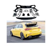 para Mercedes W177 Clase A A180 A200 A220 A250 Sedán Hatchback 2019 2020 Parachoques Trasero Tubo De Escape Difusor Trasero Estilo A35 HGMGFYCX(A45 Hatchback Black)
