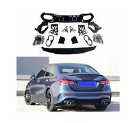 para Mercedes W177 Clase A A180 A200 A220 A250 Sedán Hatchback 2019 2020 Parachoques Trasero Tubo De Escape Difusor Trasero Estilo A35 HGMGFYCX(A45 Sedan Black)