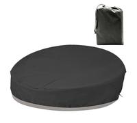 para mesa de jardín - Envoltura circular para patio, parte inferior de cordón gris topo, hoja negra | Tejido de poliéster reforzado con capucha exterior para arreglo de asientos, protección de