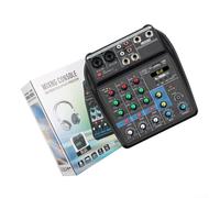 para mesa de Mezclas DJ 4 Canales USB - Alimentación 48V para Voces Claras y Nítidas(Blue)
