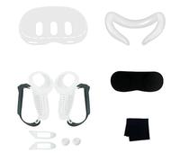para Meta Quest 3 Accesorios Set - 10 en 1 VR Controller Grips Cover+Funda Protectora para Casco+Cojín de Silicona para máscara de RV+Funda de Lente+Tapa de Botón de Empuñadura (Blanco)