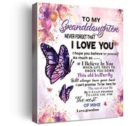 Para mi nieta diciendo - Lienzo colgante con poemas, impresiones, p ster enmarcado, arte de pared para nieta de la abuela - Regalos significativo