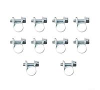 Para mini abrazadera de línea de combustible con compatibilidad Jubilee, acero al carbono galvanizado brillante para asegurar refrigerante de radiador, gasolina y tubería diésel (8 mm-10 mm)