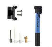 Para mini bomba de bicicleta portátil para Presta y, inflador de empuje manual de acero con soporte, 100 PSI para carretera y MTB (azul)