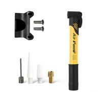 Para Mini Bomba de Neumáticos de Bicicleta Inflador Portátil Operado a Mano para Válvula Presta y Válvula con Cuerpo de Acero y Soporte (Amarillo)