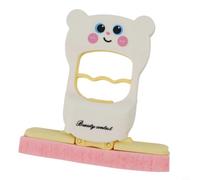 Para mini fregona de mano con patrón de gato lindo autoapretable esponja absorbente plumero de escritorio cabeza reemplazable limpiador de pared portátil verde blanco 15 x 15 x 5 cm (crema blanca)
