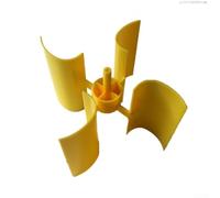 Para mini generador de turbina eólica 4 unids amarillo ABS DIY kit 100mm diámetro 5V salida pequeño modelo vertical para proyectos científicos