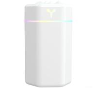 Para mini humidificador portátil alimentado por USB para escritorio en casa viajes - Funcionamiento silencioso iluminación de estado de ánimo apagado automático 7 x 11,65 cm (blanco)