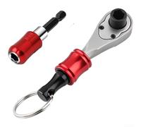 Para mini llave de carraca, unidad pequeña compacta 2 en 1 de 1/4 pulgadas, llave de enchufe de liberación rápida para espacios reducidos y cierres pequeños (2 piezas)