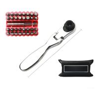 Para mini llave de destornillador de 72 dientes, juego de llaves hexagonales de 1/4 pulgadas con juego de brocas de 33 piezas y bolsa de herramientas para mantenimiento (actividad)