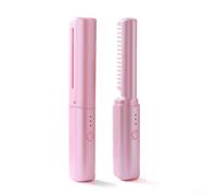 para mini para plancha Portátil Viaje Anti-Quemaduras USB para(Pink) | 2 en 1 alisar y rizar, diámetro 21-30mm, cabello, estilos versátiles hogar viaje
