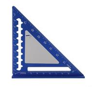 Para mini regla triangular cuadrada de aleación de aluminio de 4.48 pulgadas con escala métrica transparente para guía de corte de carpintería y medición de ángulo, azul (azul)