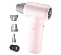 para mini Turbo para teclado de nieve seca del coche | ABS+PC+Metal 3 boquillas motor sin escobillas | Plumero de aire eléctrico portátil rosa