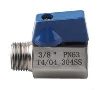 Para mini válvula de bola de acero inoxidable 304 con clasificación de presión nominal de 6,4 MPa para conexiones de tubería de diámetro pequeño y funcionamiento manual de cuarto de vuelta (3/8)