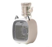 para mini Ventilador con Niebla Fría ABS Portátil para compacto(Gray)