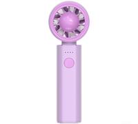 para mini ventilador portátil portátil USB recargable dispositivo de refrigeración 4 modos 2000 mAh para batería para cochecito escritorio viaje ligero 4.9 pulgadas (morado claro)