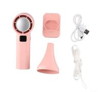 Para mini ventilador turbo USB con simulación de viento, salida de 9 m/s, control de 100 pasos, pantalla digital, batería 21700 de 3000 mAh, soporte de carga rápida