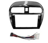 para Mitsubishi para Attrage 2012-2018 Embellecedor Radio para Coche 9 Pulgadas Reproductor Estéreo Android Panel Unidad Principal 2 DIN Marco para DVD QAQMHVCVB(UV Balck Cord)