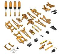 Para MJX 14209 14210 1/14 Metal Soporte Para Cubo Varillaje De La Copa De Dirección Superior E Inferior Amortiguador Brazo Oscilante Coche RC Piezas De Mejora Piezas Reparación(Yellow)