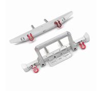 Para Mn Mn999 Mn222 Para Trx4 Para Scx10 90046 90047 2 Uds Barras Delanteras Y Traseras De Mejora Metal Piezas Coche RC Accesorios Control Remoto Parachoques Mejoras Rc(Silver)