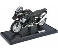 para Modelo Motocicleta Escala 1:18 Fundido presión portátil para Carreras Dedo Juguete simulación para BMW R1200GS (2017)(Black- Silver)