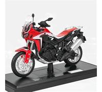 para Modelo Motocicleta Escala 1/18 Fundido presión portátil para Carreras Dedo simulación Juguetes para Honda Africa Twin DCT(Black- Silver)