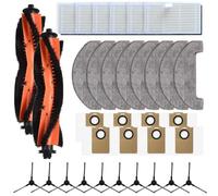 Para MONSGA MS1 MAX Robot Aspirador Kit de Mantenimiento: Cepillo Principal Cepillo Lateral Filtro Mopa Paño y Bolsas de Polvo 3.3L para Función Sostenida (C)