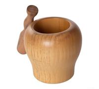 para mortero y Mazo de Madera 12cm Triturar Ajo para mortero | Madera maciza duradera, cóncavo eficiente, ideal para ajo, especias y hierbas frescas