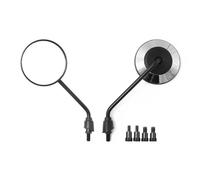 Para motocicleta Scooter e-bike espejo Moto Espejos | 2 uds Universal Retro ajustable mate negro plata redondo espejo retrovisor para motocicleta Scooter e-bike espejo convexo