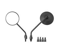 Para motocicleta Scooter e-bike espejo Moto Espejos | 2 uds Universal Retro ajustable mate negro plata redondo espejo retrovisor para motocicleta Scooter e-bike espejo convexo