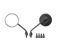 Para motocicleta Scooter e-bike espejo Moto Espejos | 2 uds Universal Retro ajustable mate negro plata redondo espejo retrovisor para motocicleta Scooter e-bike espejo convexo