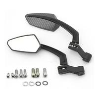 Para Motocicleta, Scooter Moto Espejos | Espejos Retrovisores Para Motocicleta, Par Universal Con Apariencia De Fibra De Carbono, Para Manillar, Espejo Lateral Negro