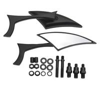 para Motocicleta Suzuki Volusia Boulevard Marauder Intruder LC C109R C50 C90 M109R M50 S40 Espejos retrovisores Laterales para Motocicleta F Negro (A(Negro))