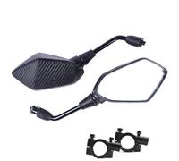 Para Motocross, ATV Y Scooter Moto Espejos | Universal Para Motocicleta Con Abrazadera De Montaje En Manillar De 7/8 Pulgadas, Espejos Convexos Fibra Carbono Para