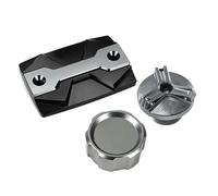 Para MT-07 FZ07 2015 2016 2017 2018 2019 2020 2021 2022 2023 2024 2025 Protector Del Tapón Llenado Aceite Depósito Líquido Freno Delantero Y Trasero YTdhfDGJ(3 pcs-Grey)