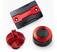 Para MT07 FZ07 2014-2023 Tapa Protectora Para El Tapón Del Depósito De Combustible Y El Aceite Del Freno Delantero Y Trasero De Motocicleta(3pcs red)