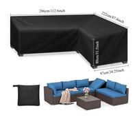 para muebles de exterior de L, protector para sofá L de patio de tela Oxford 420D de resistencia, para sofá L de jardín para todo , resistente al viento, a los rayos UV y al polvo, color