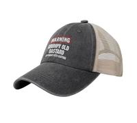 para Mujer, algodón puroUnisex Advertencia GRUÑÓN Viejo BASTARDO Estampado Lavado Gorras de béisbol Primavera y otoño al Aire Libre Ajustable Casual Sombreros para el Sol Protector Solar Sombrero