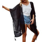 para Mujer Cover Ups Gasa Estampado Floral Kimono Suelto Chal cárdigan Boho Verano Blusa Informal Top Sexy Playa Traje de baño Capas Vestido Playa para Mujer Camisa de Manga Poncho de Playa