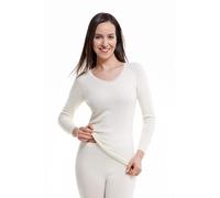 Para mujer de la-camisa de hombre de Medima Classic 1/1 de brazo 40% Angora de colour blanco