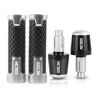 Para NC750X 2014-2022 2021 2020 2019 2018 2017 2016 2015 NC 750X,Empuñaduras De Manillar Motocicleta, Tapa Antideslizante, Tapón Extremos Piezas(Plata)