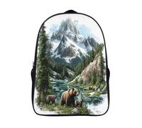 para niña mochila de viaje 2 compartimento montaña de vida silvestre moderna y duradera mochilas escolares de 3d impresos familia de osos con bolsillos grandes mochilas-16,para adolescentes adultos