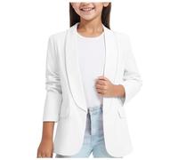 para niñas, Chaqueta de Traje Formal con Cuello Tipo Chal de Manga Larga, Bolsillo Interior Frontal Abierto para niños Top Y Mallas Gimnasio Mujer